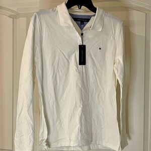 Tommy Hilfiger White Long Sleeve Polo